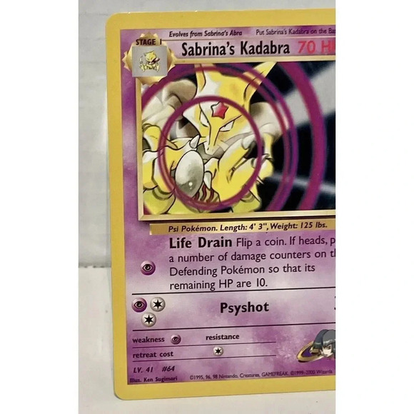 Sabrina\'s Kadabra 58/132 Gym Challenge WOTC 2000 Pokemon‎ Card NM Vintage